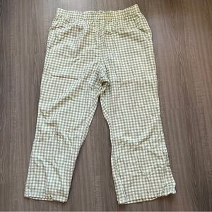 NWT 💚American Eagle Outfitters Green and White Gingham Pants